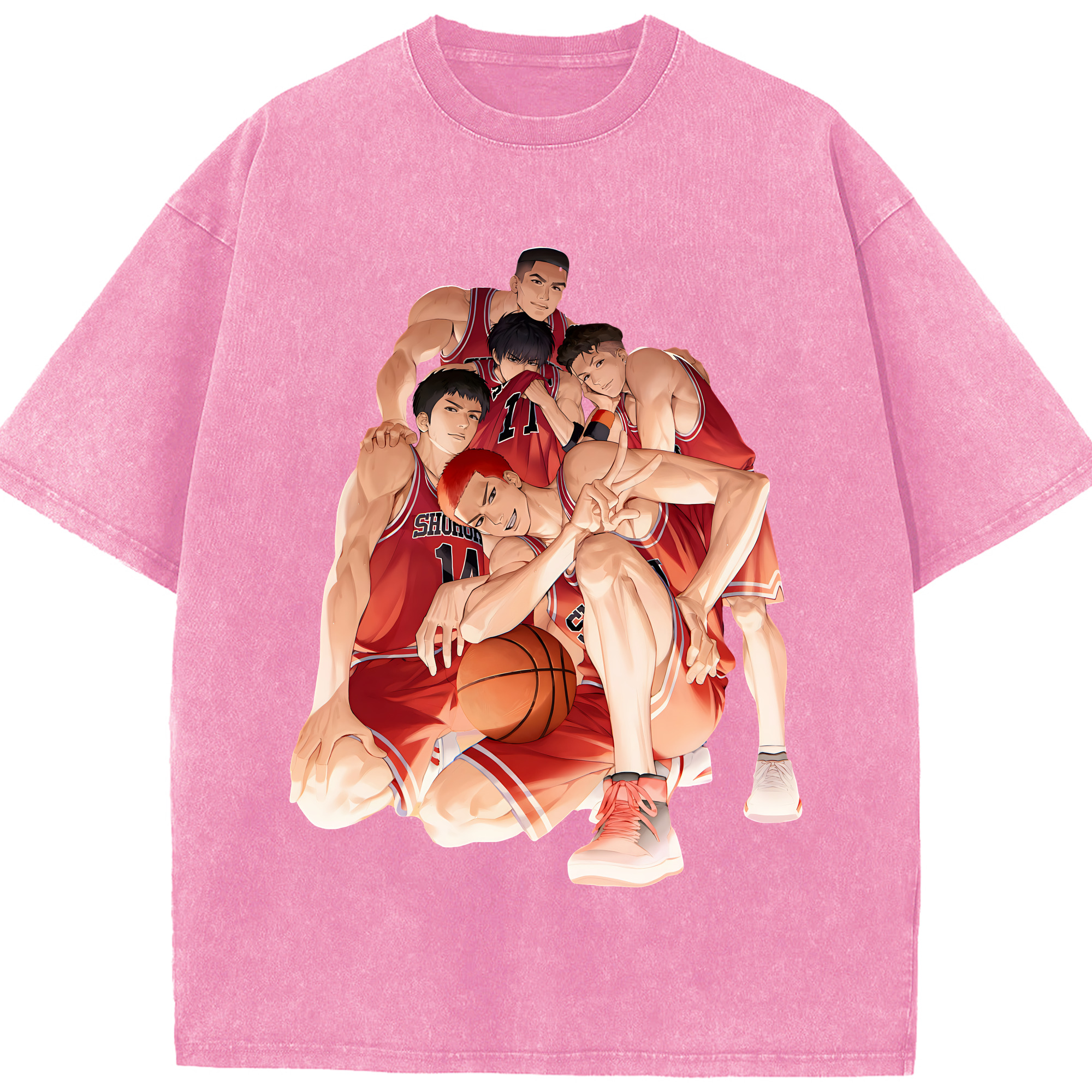 （画像用） SLAM DUNK／スラムダンク 綿100% ヴィンテージ風 半袖Tシャツ（フロントプリント）